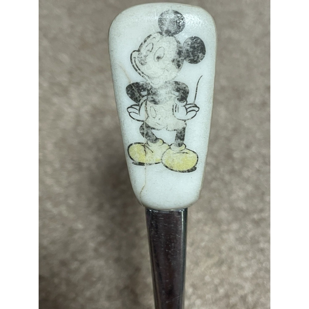 Rare Vintage‎ DISNEY Mickey Mouse Stainless JAPAN Baby Toddler Spoon T67